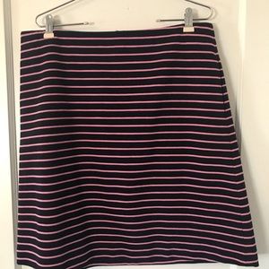 Talbots Navy & Blue Striped Skirt